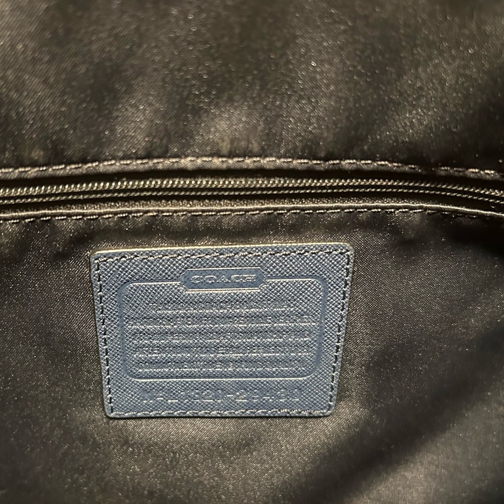Coach Navy Blue Large Leather Tote Bag - Picture 11 of 12